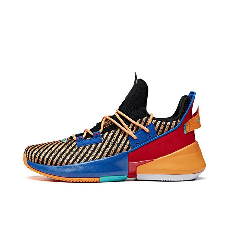 推荐商品：安踏 空域2 实战 包裹性 篮球鞋 黄蓝红