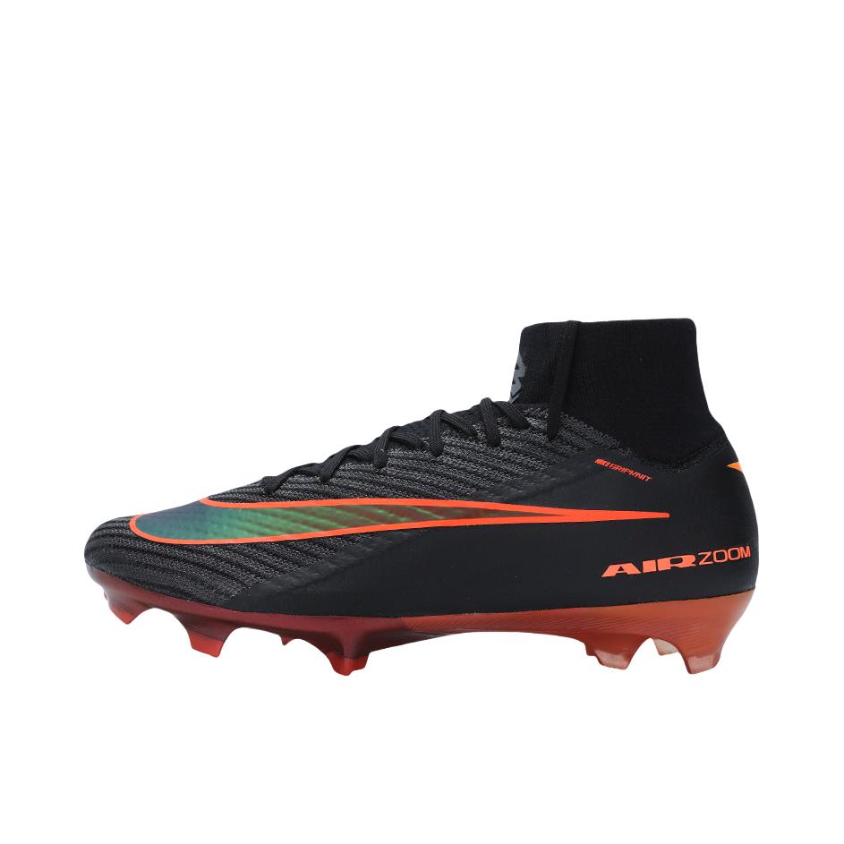推荐商品：Nike Nike Mercurial Superfly 6 Elite FG 足球鞋 顶级胶质长钉硬草地天然草地圆头减震防滑耐磨 黑色/橙色