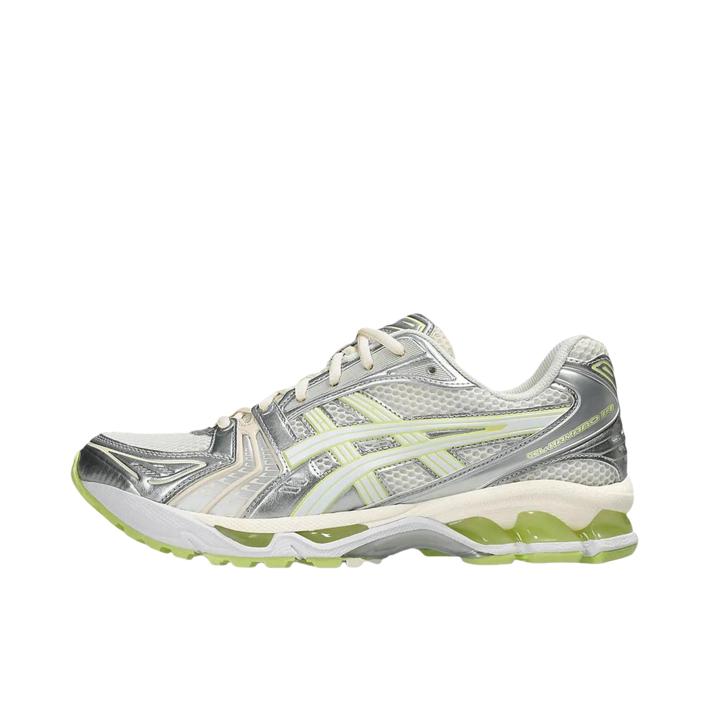 推荐商品：Asics/亚瑟士 Gel-Kayano 14 跑鞋 舒适减震防滑耐磨网面百搭复古慢跑 米色/绿色