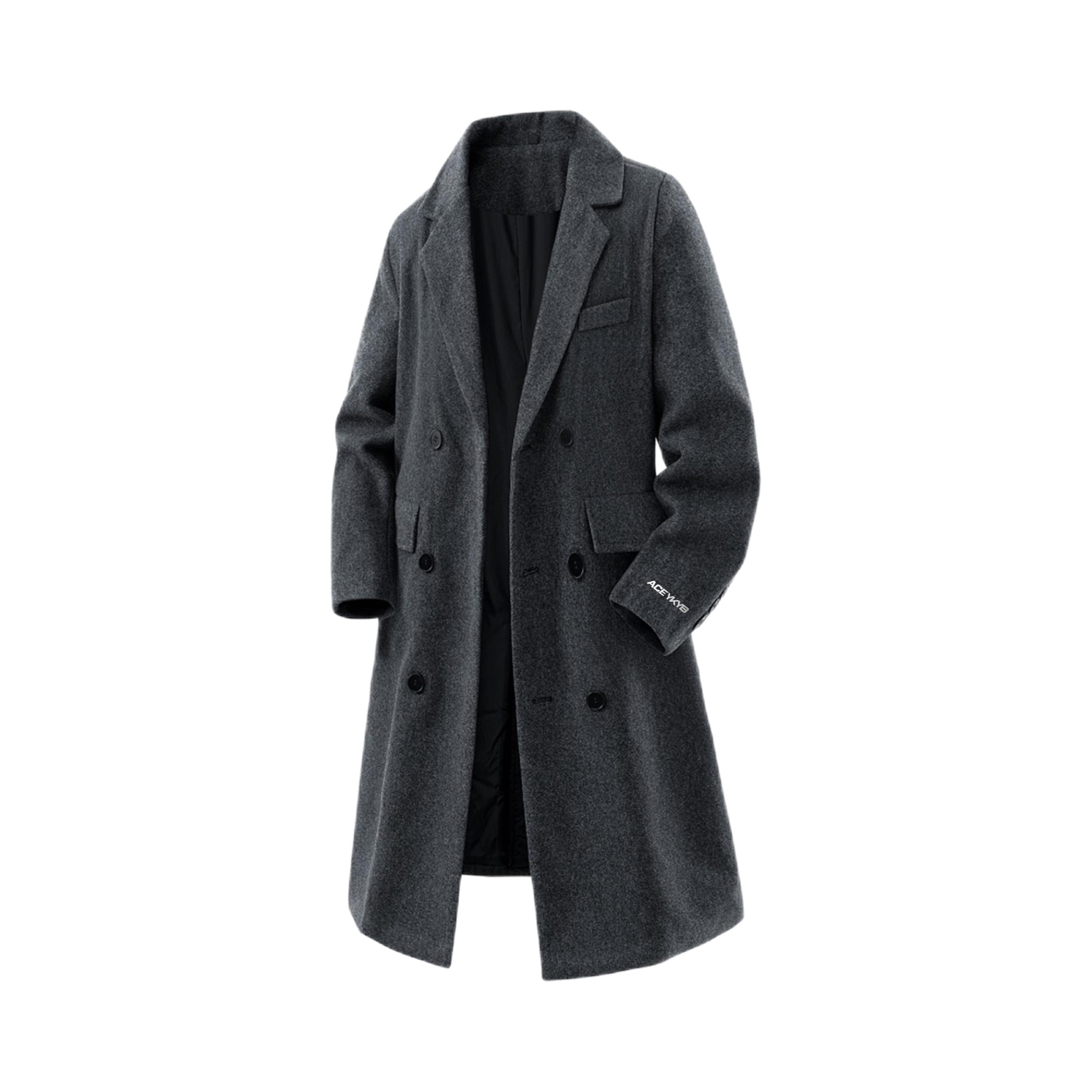 推荐商品：YKYB x 黄子韬 联名亲肤防风垂感中长款毛呢外套 ACE-HHR6680-YK127 深灰