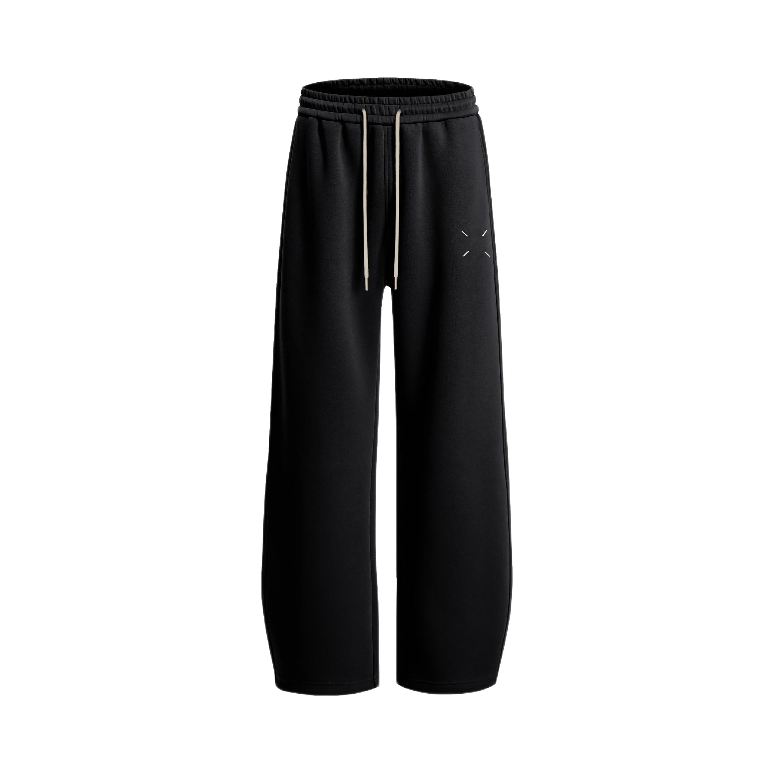 推荐商品：wpooll 阔腿弯刀亲肤运动长裤 WP251112K788 黑