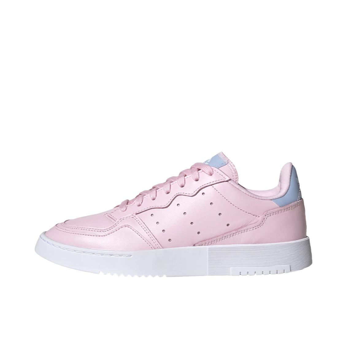 推荐商品：adidas originals Super court 板鞋 防滑耐磨轻便透气减震时尚经典复古 女款/粉色/白色