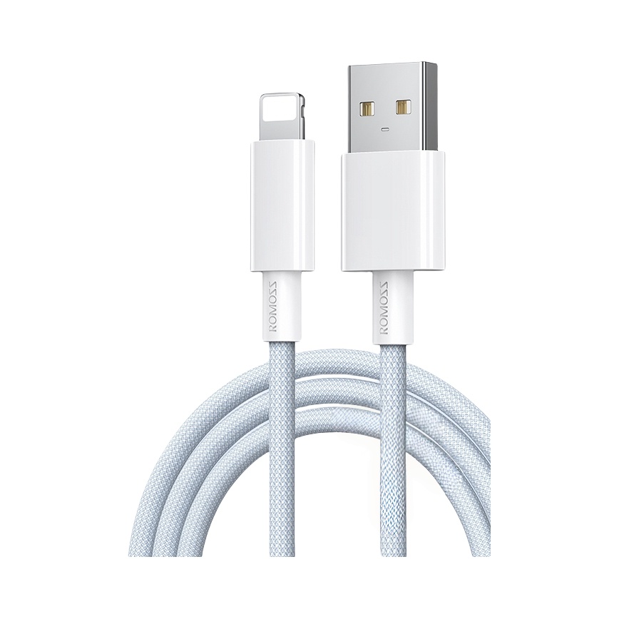 推荐商品：ROMOSS/罗马仕 2.4A 12W USB-A转Lightning 编织数据线 低温充电 柔韧触感 适用苹果 CB1234G