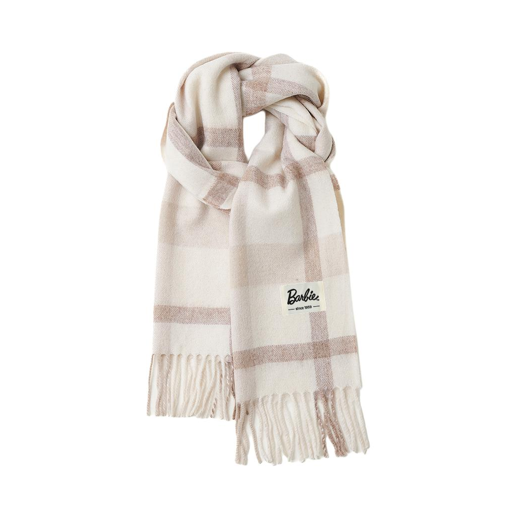 推荐商品：Barbie芭比 高品质经典设计柔软舒适格子围巾 DW-BFWJ37