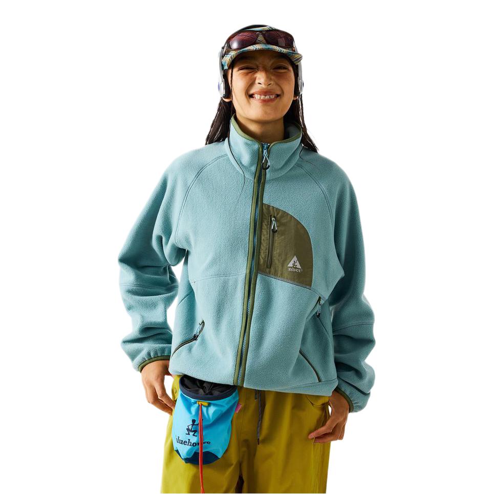 推荐商品：NBCT 抗菌保暖摇粒绒感长袖抓绒衣 ZS25320110 镜湖绿