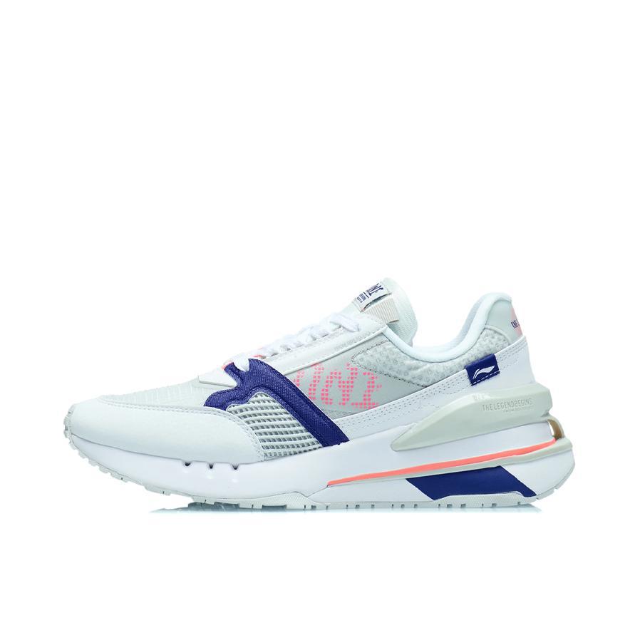 推荐商品：李宁 001 减震回弹 防滑耐磨 舒适透气 跑鞋 AGCR183 标准白/浅石灰/破浪蓝