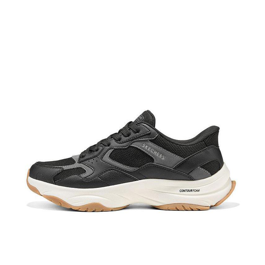 推荐商品：Skechers/斯凯奇 Street 运动休闲鞋 轻量增高舒适支撑轻质厚底缓震防滑复古 黑色