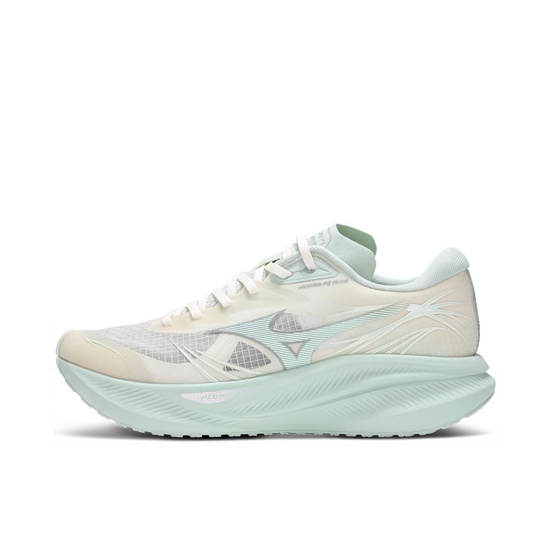 推荐商品：Mizuno/美津浓 Pi Plus 减震耐磨 舒适回弹 透气 厚底 百搭 运动休闲鞋 棉白/赛博绿