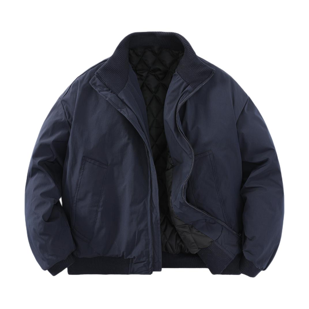 推荐商品：GWAF 拉链加厚短款机能风长袖棉服 GW-MY570 藏青