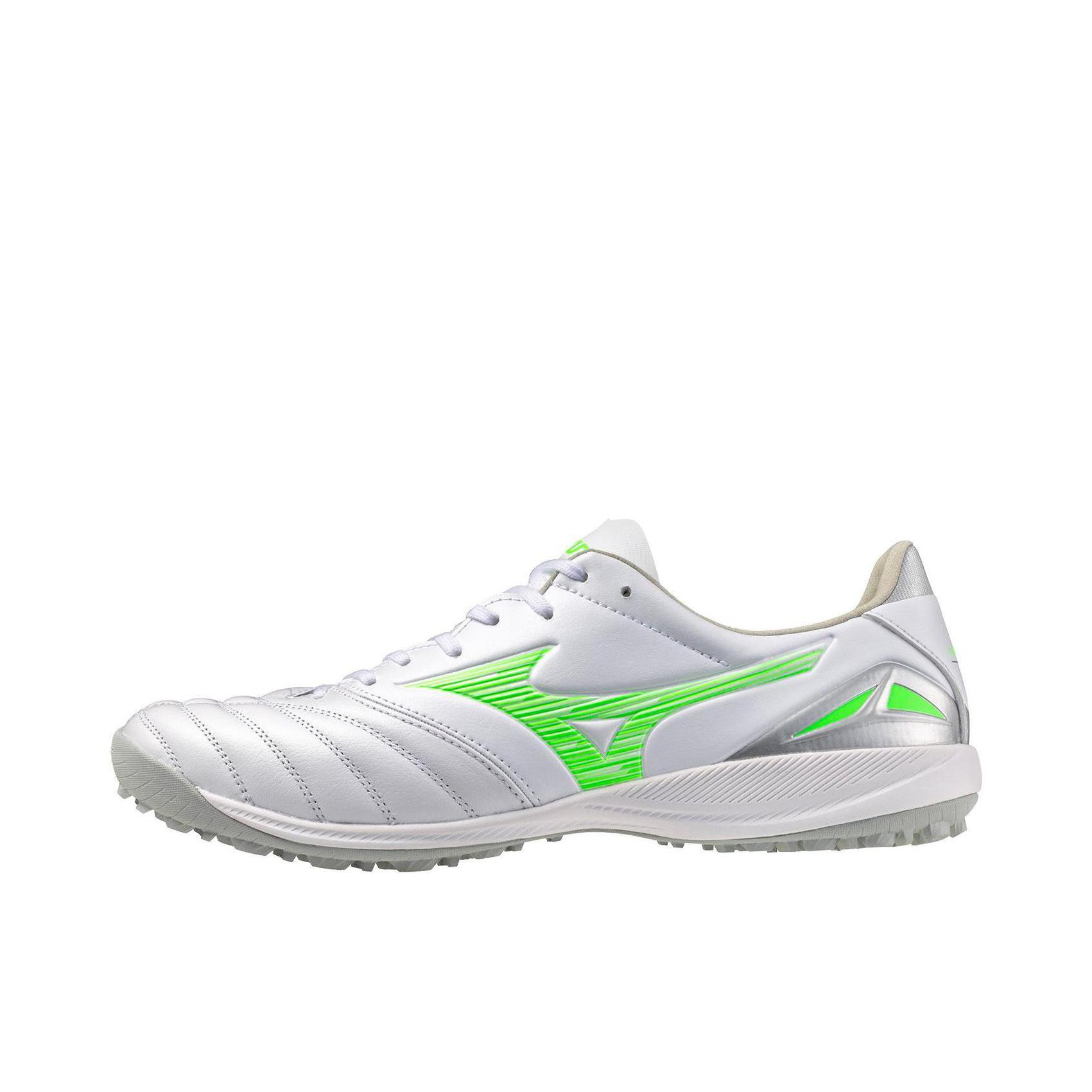 推荐商品：Mizuno/美津浓 Morelia NEO 4 Pro TF 次顶级 碎钉 防滑耐磨 胶质 足球鞋 白色/绿色