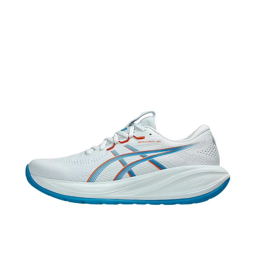 推荐商品：Asics/亚瑟士 GEL-CUMULUS 28 跑鞋 舒适缓震透气耐磨轻便训练马拉松回弹抓地耐穿贴合减震支撑 蓝色