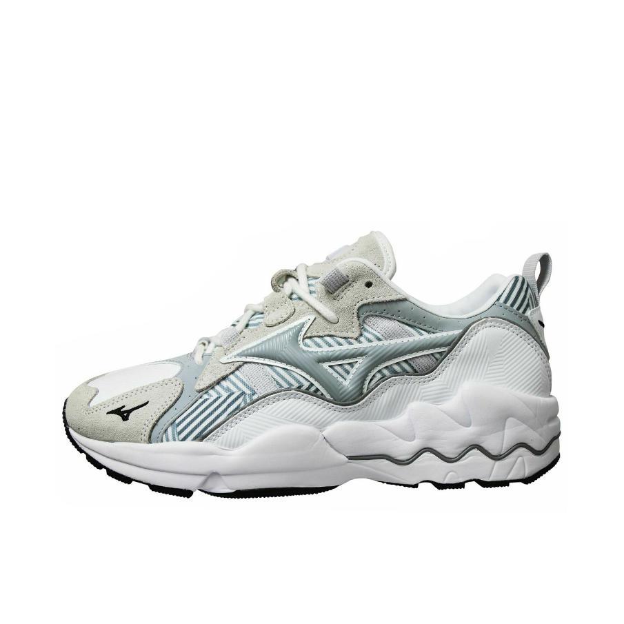 推荐商品：Mizuno/美津浓 Wave Rider 1 网布透气 织物 合成革 耐磨 休闲运动 圆头 跑鞋 白色/米色/蓝色