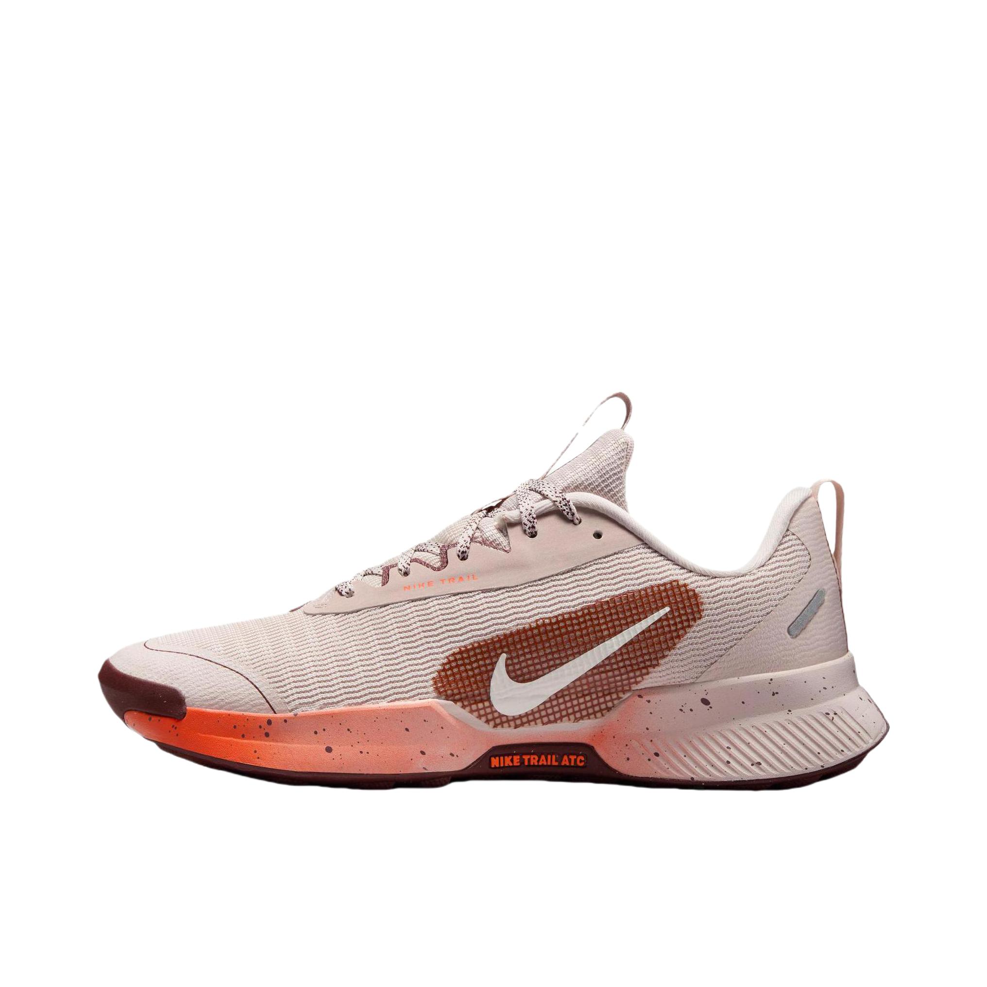 推荐商品：Nike Juniper Trail 3 跑鞋 系带健步橡胶防滑耐磨舒适缓震轻便透气时尚百搭支撑短跑 女款/砂岩灰粉/暗队红/橙红色/帆白色