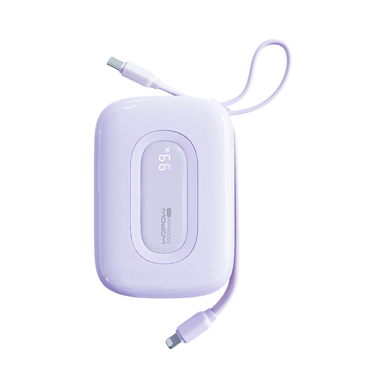 推荐商品：WOPOW/沃品 小彩蛋 10000mAh 22.5W 自带线 移动电源 安全防护 屏幕显示 便携小巧 快充