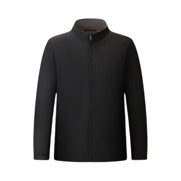 推荐商品：红豆 商务通勤风立领夹克 HO6J101UND1 墨玉黑