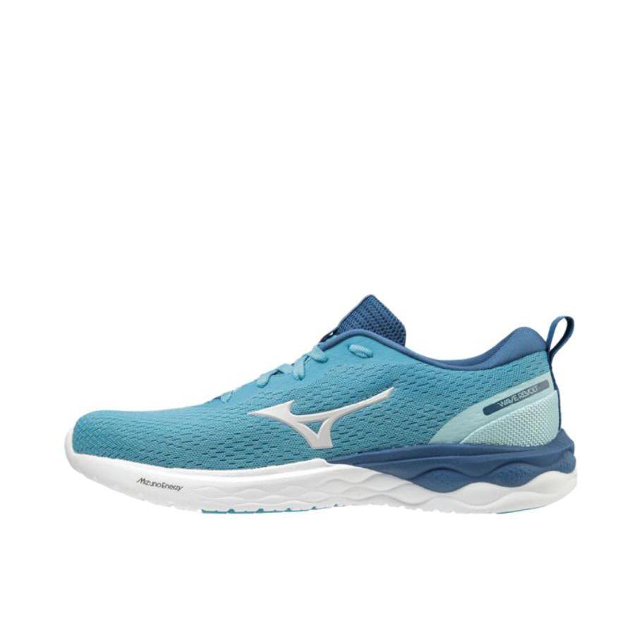 推荐商品：Mizuno/美津浓 Wave Revolt 减震耐磨 防滑耐磨 轻便透气 织物 跑鞋 蓝色