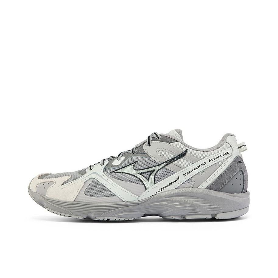 推荐商品：Mizuno/美津浓 LG 90s Ec 舒适轻便 缓震 网面透气 防滑耐磨 潮流复古 织物 合成革 鞋面 跑鞋 灰色/白色