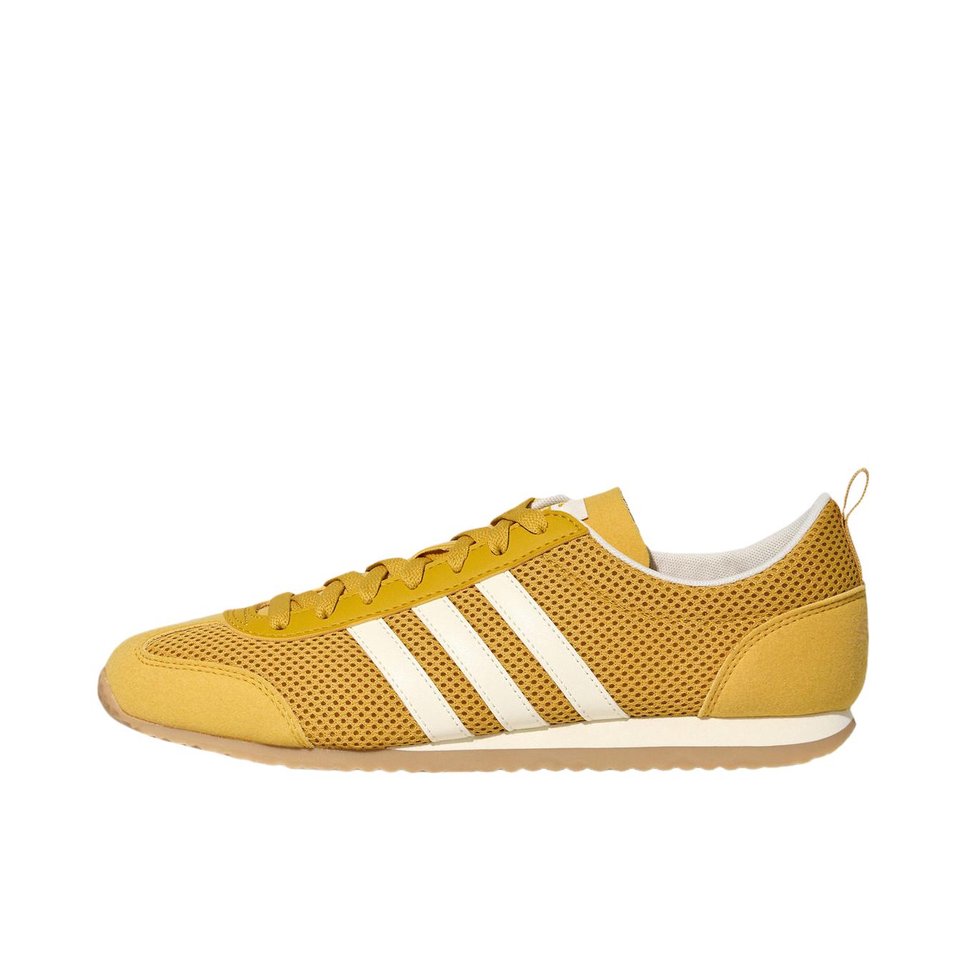 推荐商品：adidas VS JOG 2.0 运动休闲鞋 T头鞋 德训鞋 赛车鞋 薄底防滑耐磨舒适织物时尚百搭复古轻运动 柔和黄/乳白色/树脂黄