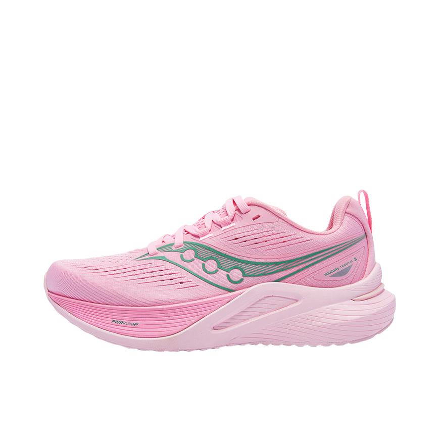 推荐商品：Saucony/索康尼 TEMPUS 坦途3 跑鞋 轻量长跑训练鞋轻便回弹防水版稳定支撑型慢跑鞋 女款/粉色