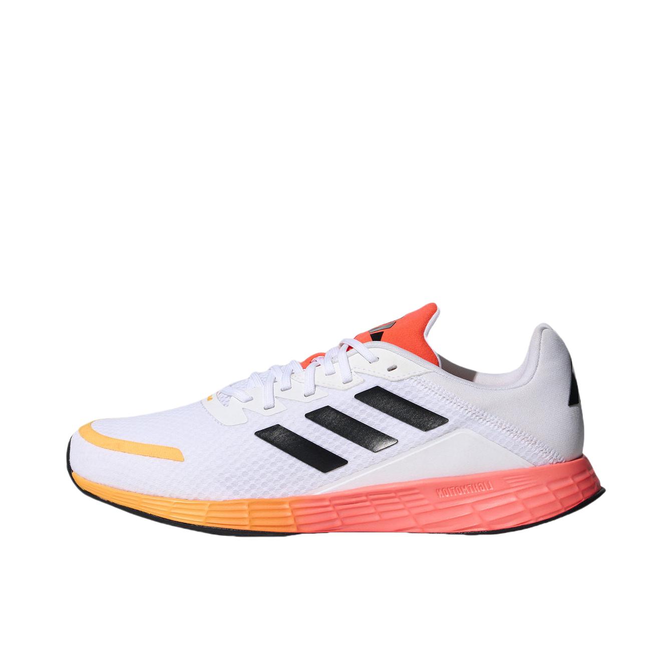 推荐商品：adidas Duramo SL 跑鞋 缓震网面透气训练织物轻运动轻盈回弹 白色/黑色/亮桔橙