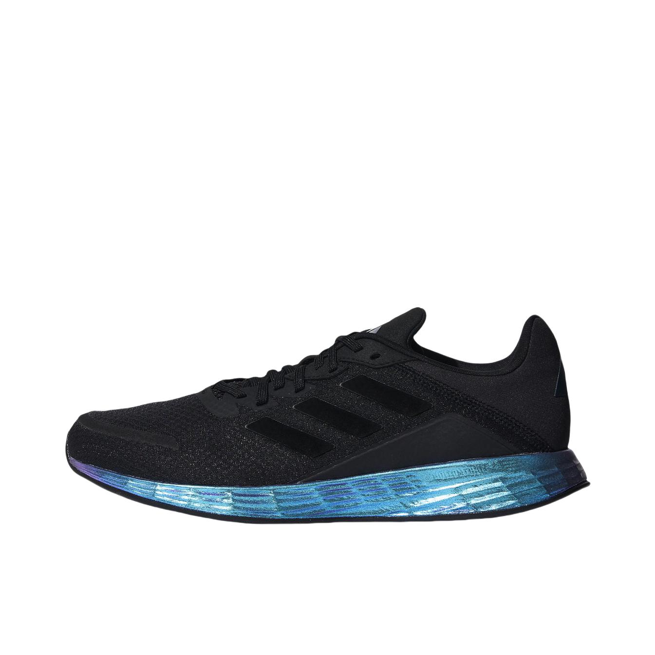 推荐商品：adidas Duramo SL 跑鞋 缓震网面透气训练织物轻运动轻盈回弹 黑色/金属蓝
