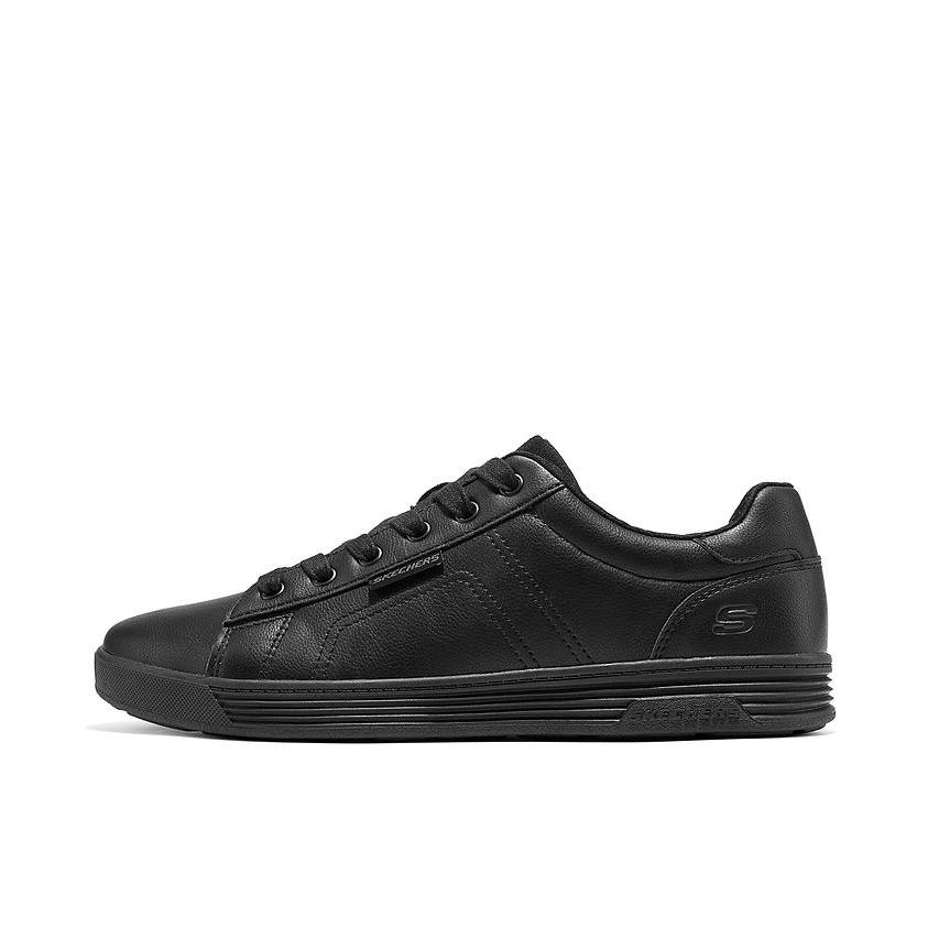 推荐商品：Skechers/斯凯奇 MENS USA STREET WEAR 复古 休闲轻质 通勤 绑带 回弹软底 高透气 缓震 板鞋 210946 黑色