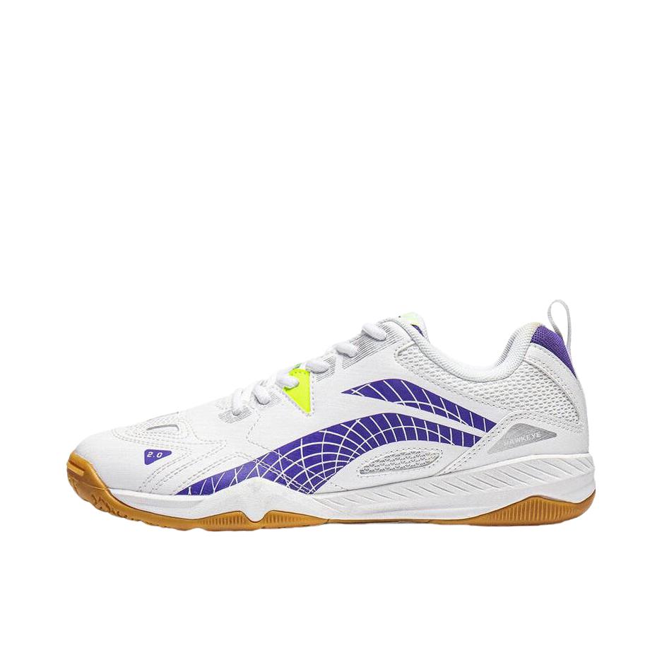 推荐商品：【王楚钦同款】 李宁 鹰眼2.0 乒乓球鞋 减震回弹防滑耐磨舒适休闲 白色/蓝色