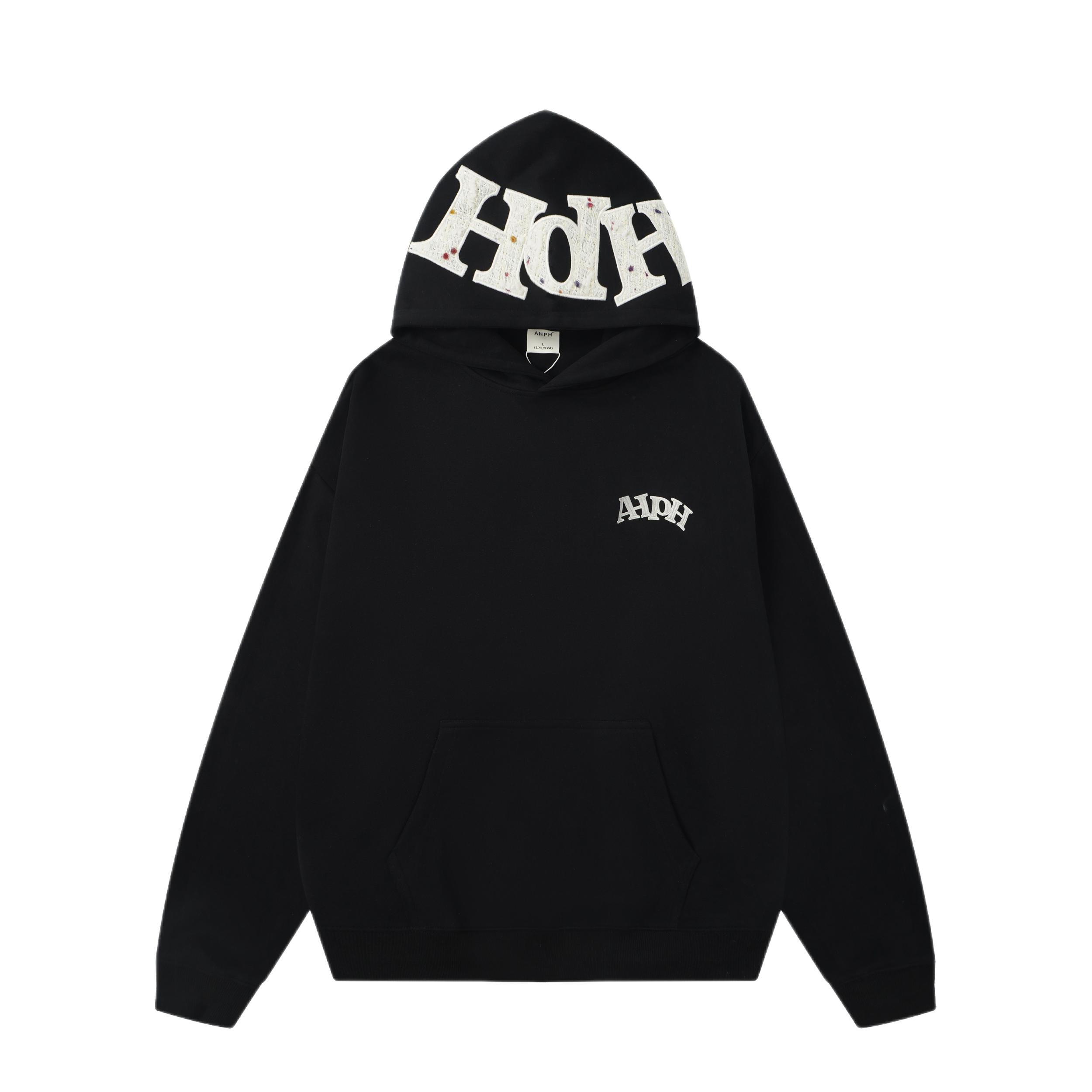 推荐商品：AHPH 复古套头连帽长袖卫衣 AHPH2027 黑