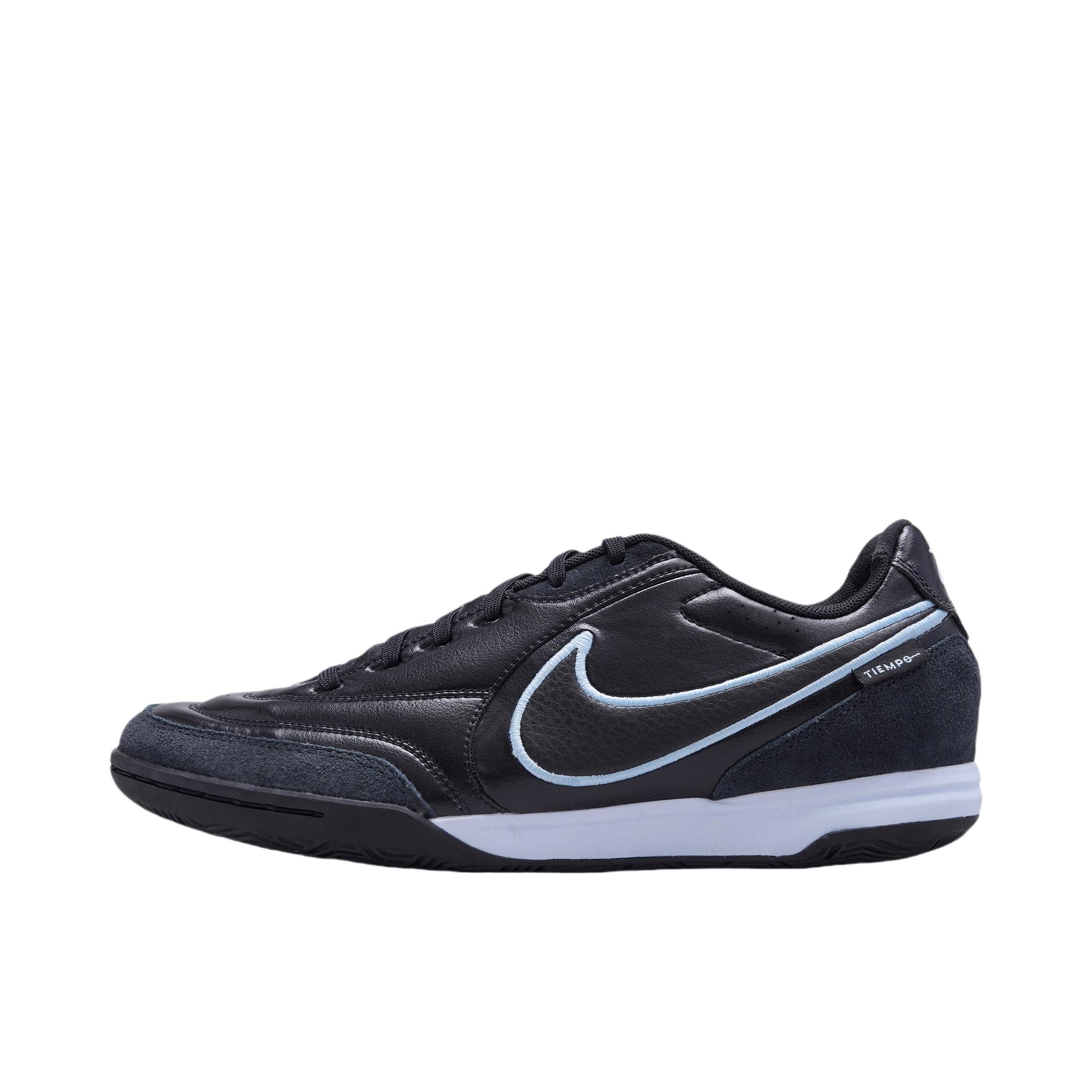 推荐商品：Nike Tiempo Streetgato LE IC 足球鞋 平底系带厚底圆头 黑曜石色/冰蓝色