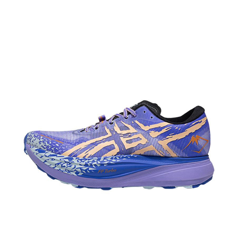 推荐商品：Asics/亚瑟士 Metafuji Trail 越野跑鞋 碳板防滑耐磨减震圆头抓地 蓝色/紫色
