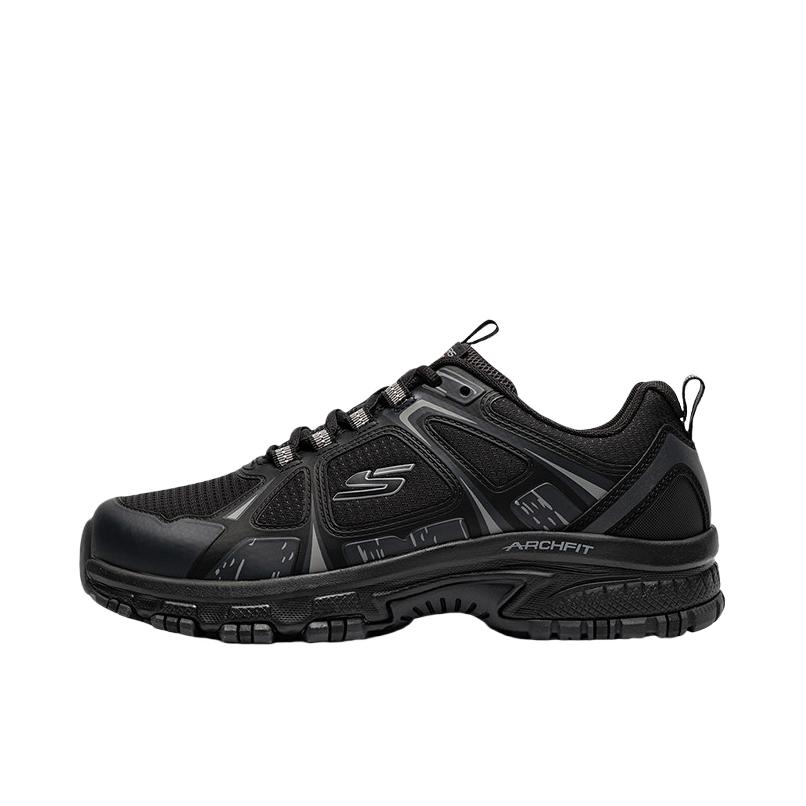 推荐商品：Skechers/斯凯奇 ARCHFIT 徒步鞋 户外鞋 厚底深口透气 黑色/炭灰色