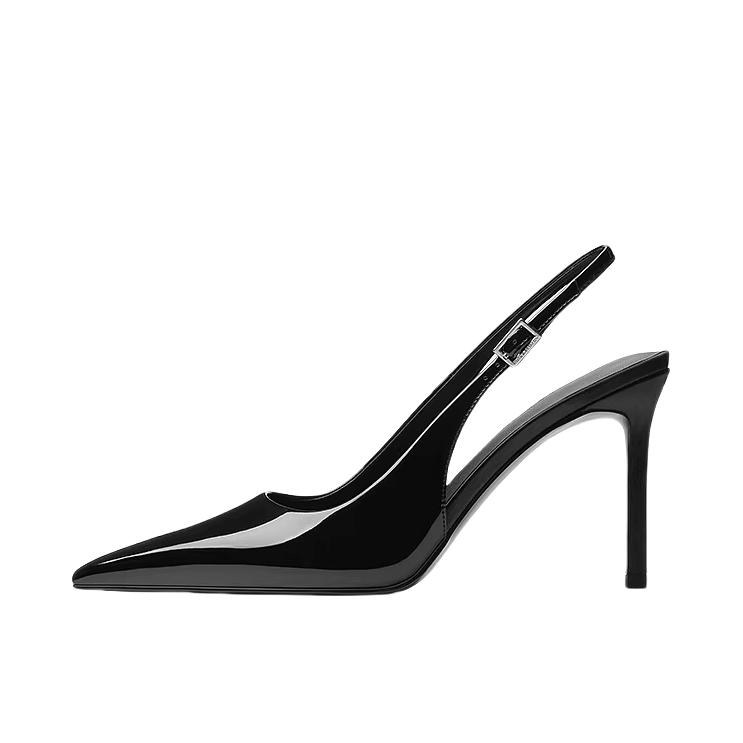推荐商品：CHARLES&KEITH 高跟鞋 漆皮尖头细跟 CK1-60280496 黑色