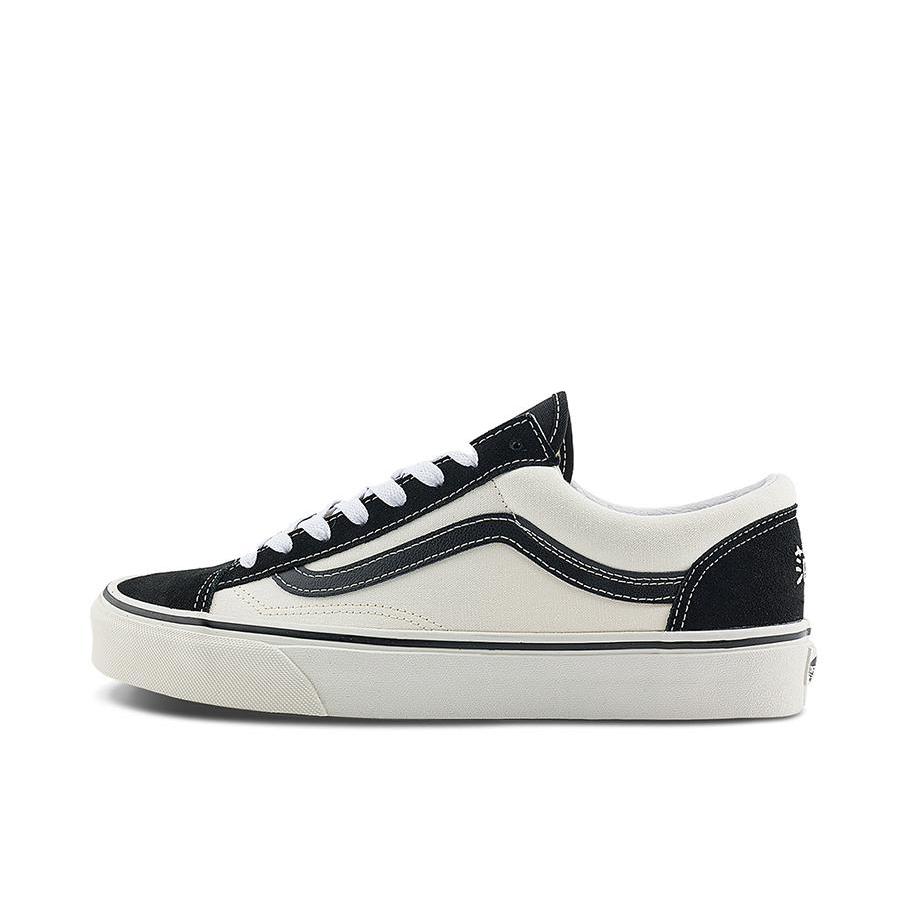 推荐商品：Vans/范斯 Style 36 滑板鞋 板鞋 舒适轻便防滑耐磨复古百搭帆布拼接防水运动 正黑色/白色