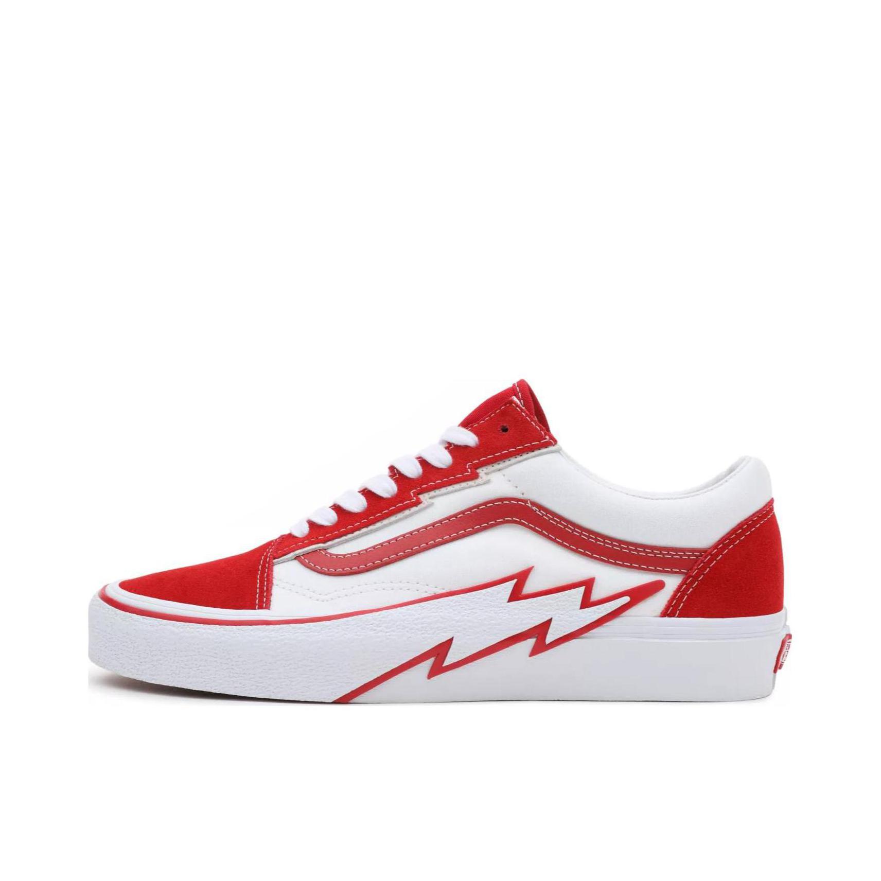 推荐商品：Vans/范斯 Old Skool 滑板鞋 板鞋 轻便防滑复古舒适经典 正红色/白色