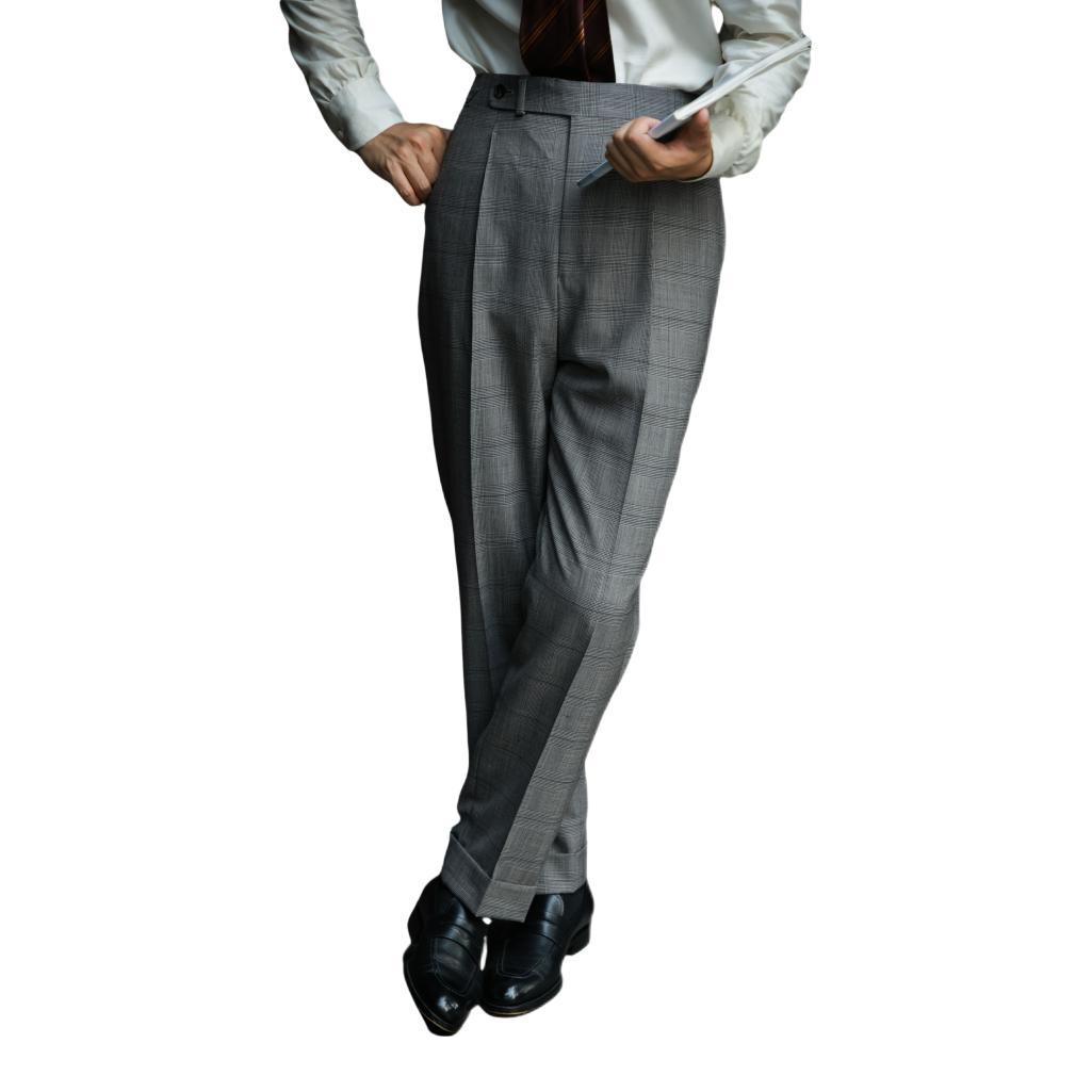 推荐商品：UGENTLE 权力帝国系列商务风修身型格子西装裤 CZ177 灰
