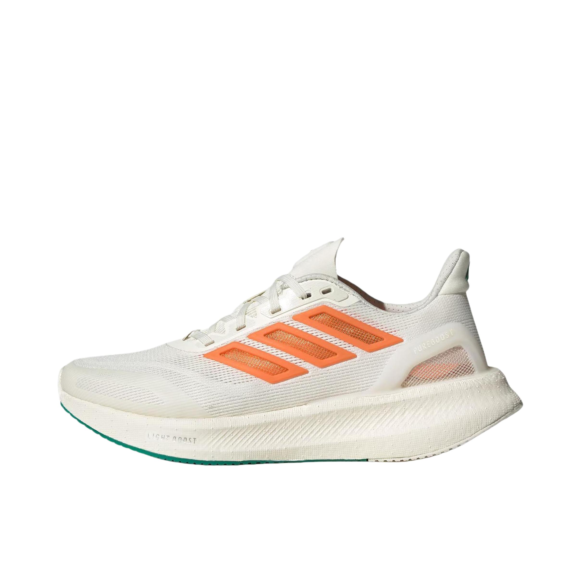推荐商品：adidas PUREBOOST 5 CLIMACOOL 跑鞋 厚底橡胶圆头系带贴合 汉玉白 