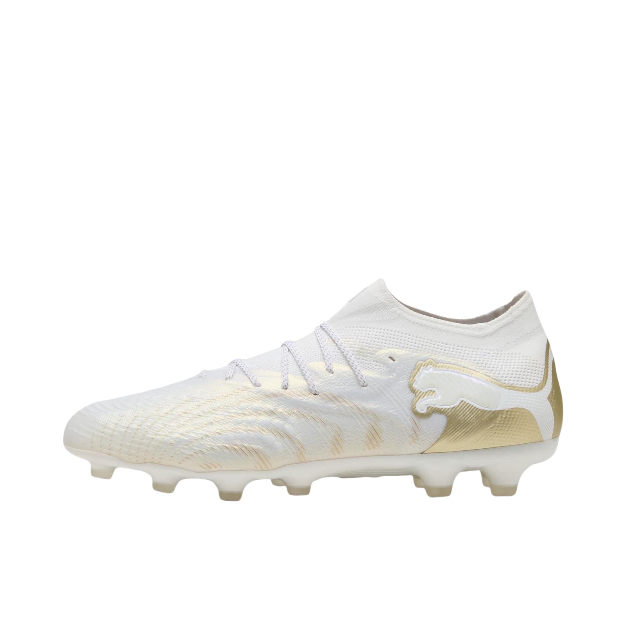 推荐商品：Puma/彪马 FUTURE 9 ULTIMATE AG 足球鞋 钉鞋 胶质短钉人造草坪系带 白色/金色 