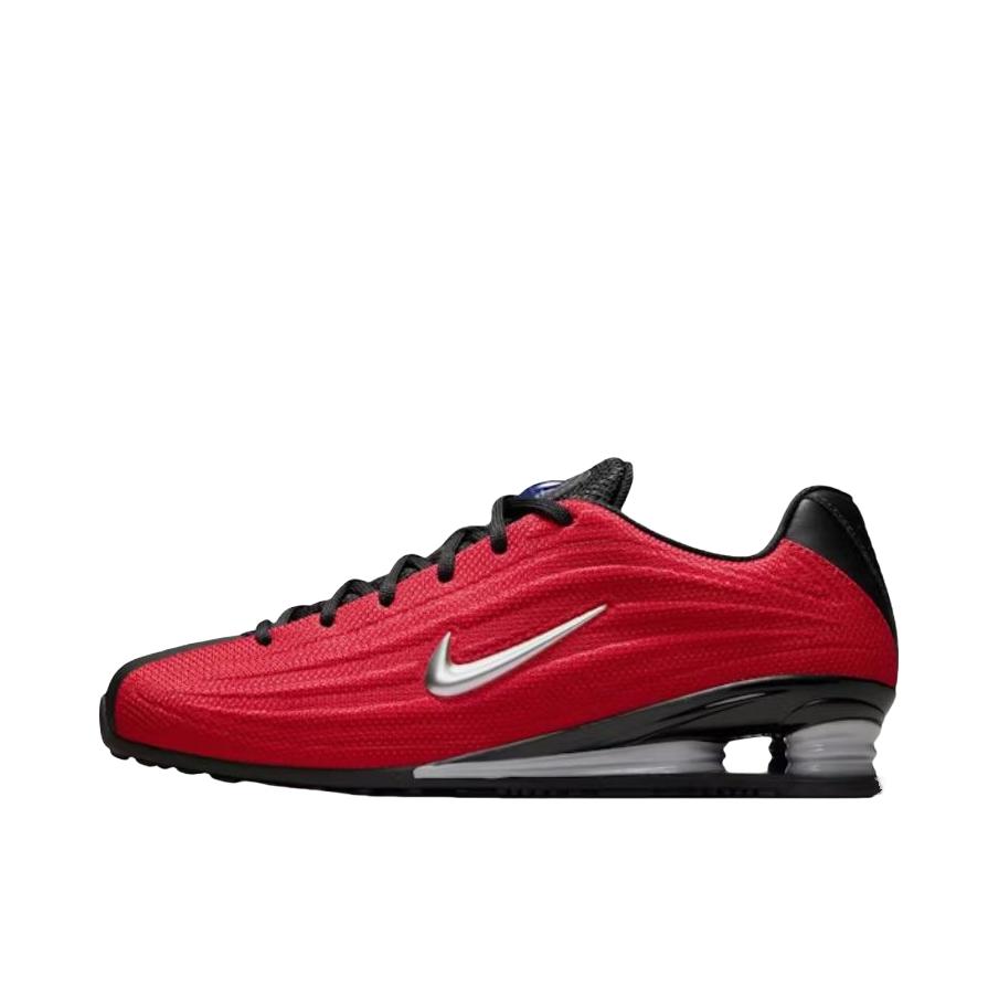 推荐商品：Nike SHOX Z 运动休闲鞋 柔软减震回弹圆头气柱训练贴合 火焰红