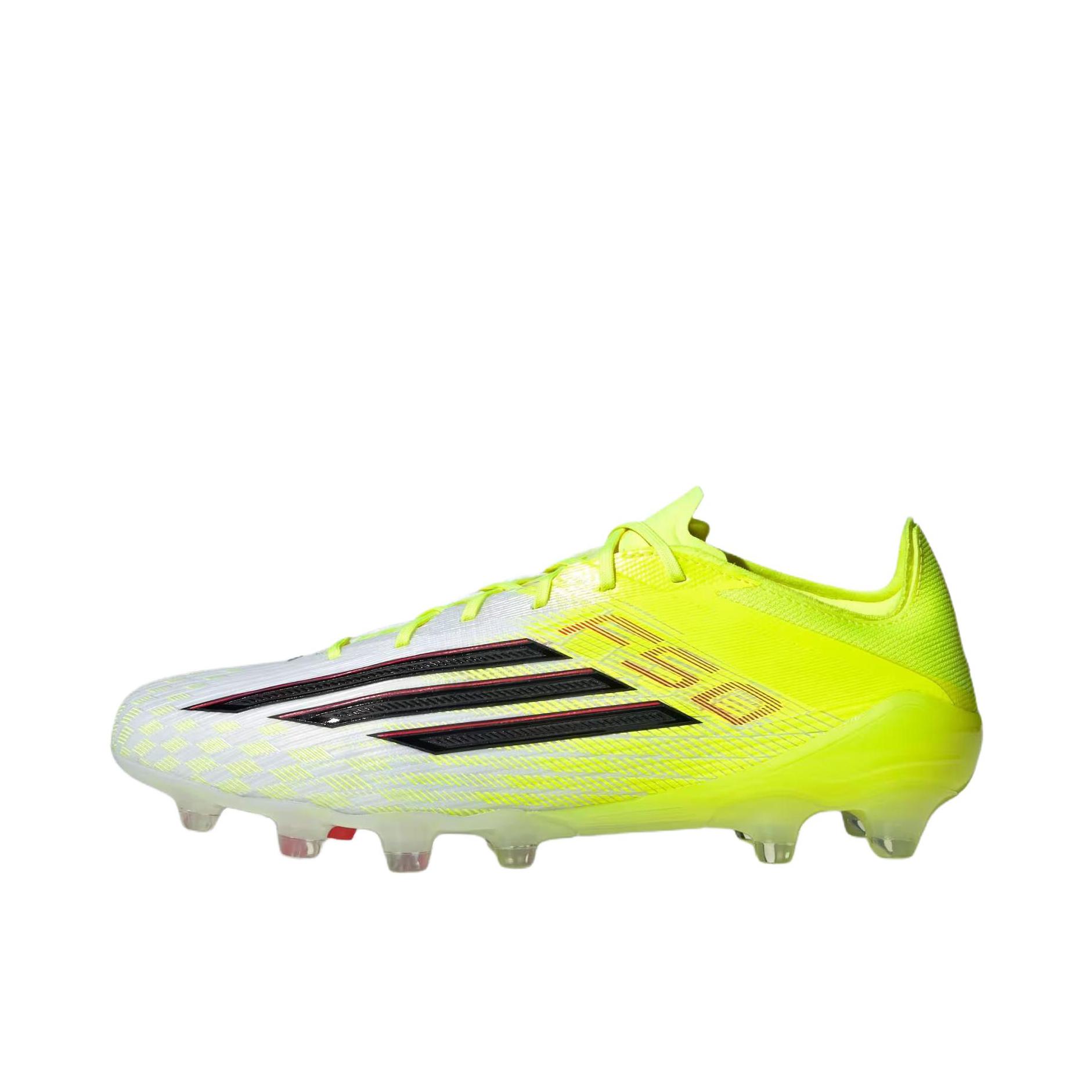 推荐商品：adidas F50 ELITE HG/AG 足球鞋 支撑圆头短钉系带 太阳黄/核心黑/亮红色