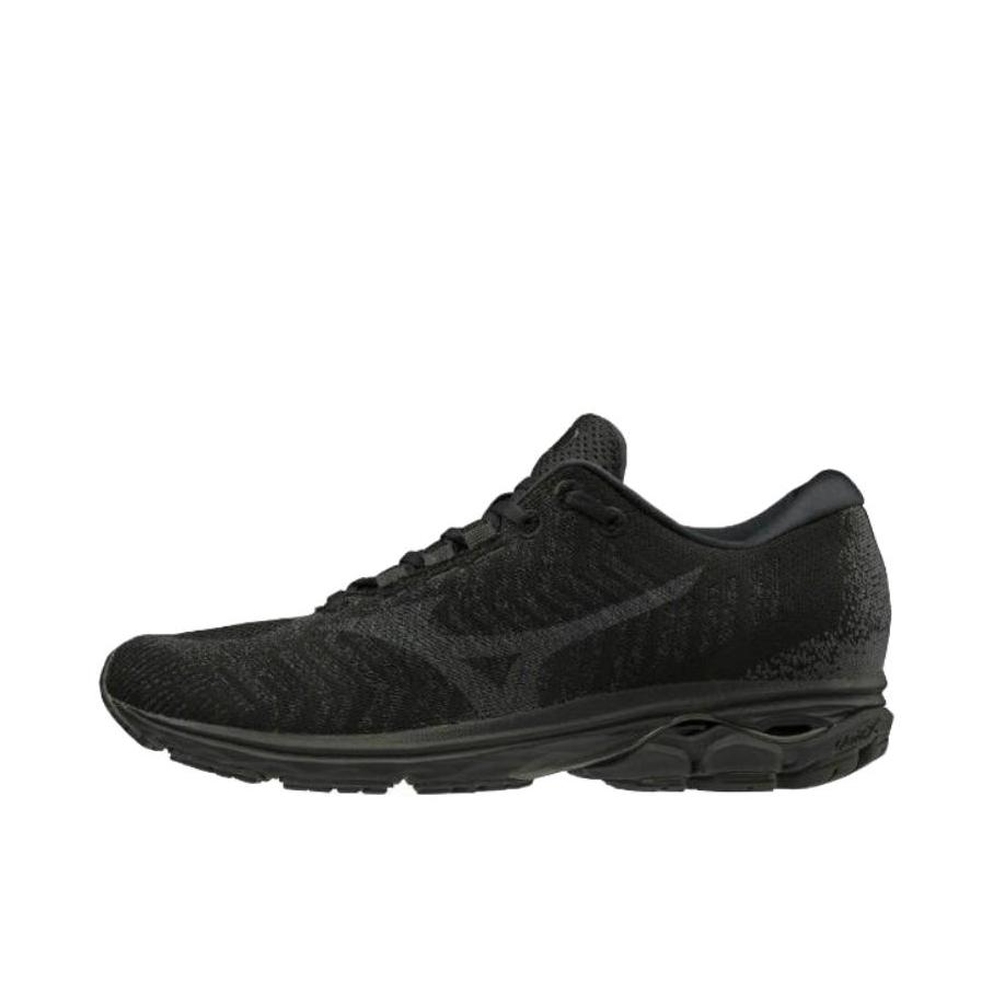 推荐商品：Mizuno/美津浓 Wave Rider Waveknit 3 防滑耐磨 轻便透气 织物 圆头 舒适百搭 跑鞋 墨黑色