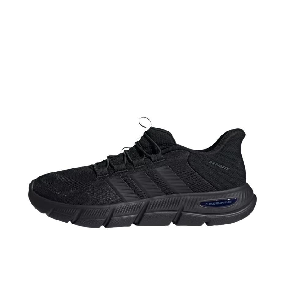 推荐商品：adidas CLOUDFOAMFLEX-RAPIDFIT 运动休闲鞋 百搭软底减震时尚网面一脚蹬轻便支撑贴合 核心黑/碳黑色