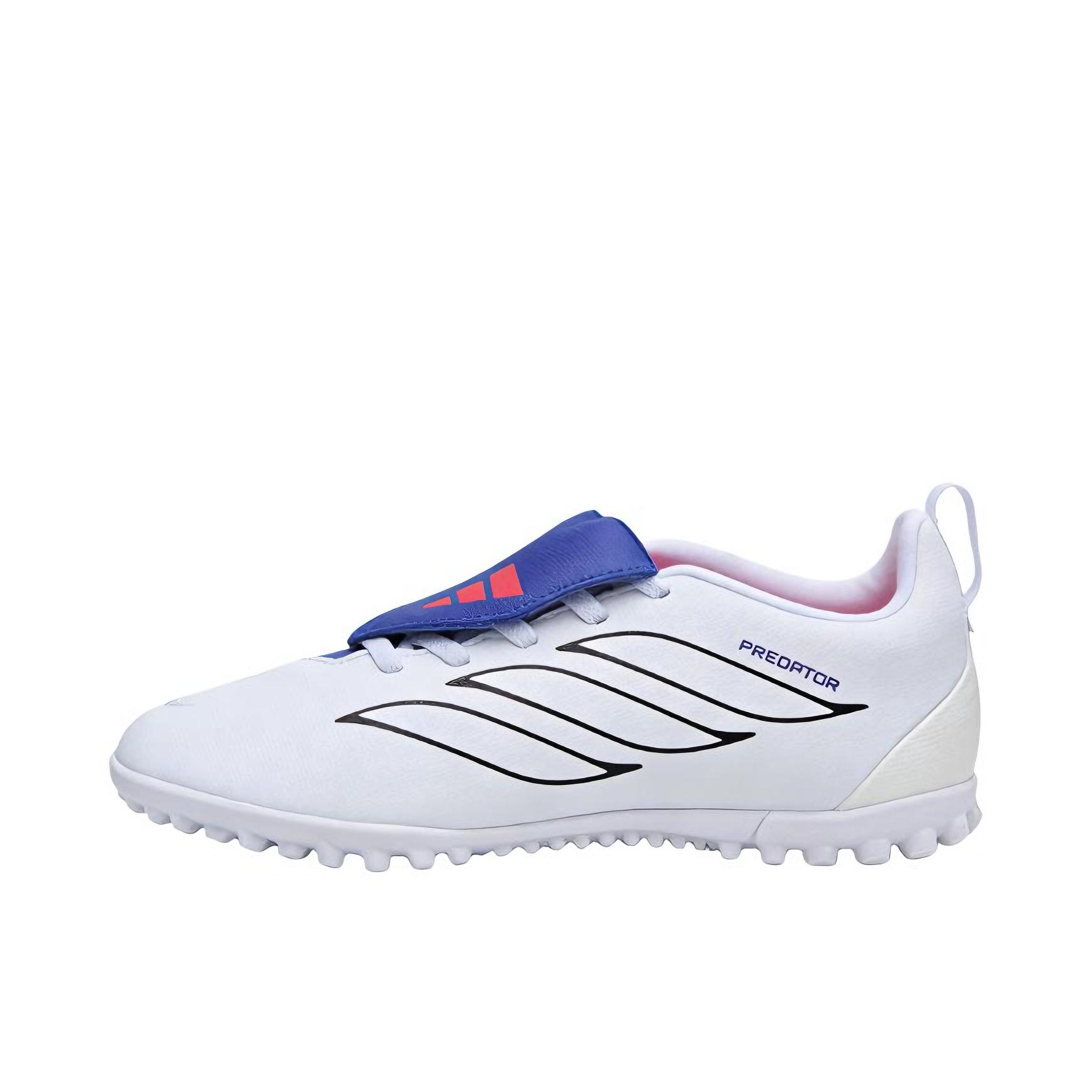 推荐商品：adidas 猎鹰PRED TF 足球鞋 入门级碎钉人造草地耐磨 大童/白色/蓝色