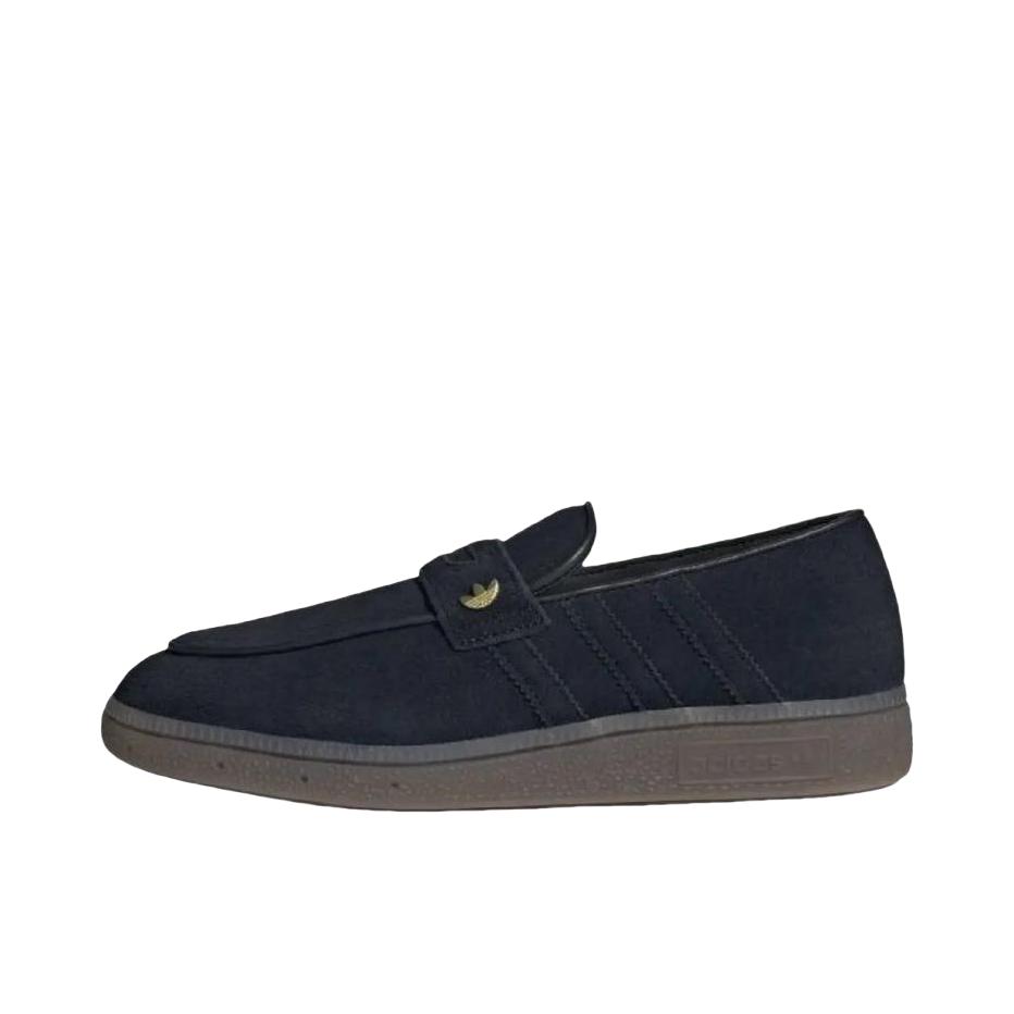 推荐商品：adidas Originals HANDBALL SPEZIAL Loafer 乐福鞋 运动休闲鞋 平跟圆头一脚蹬贴合 黑色/褐色