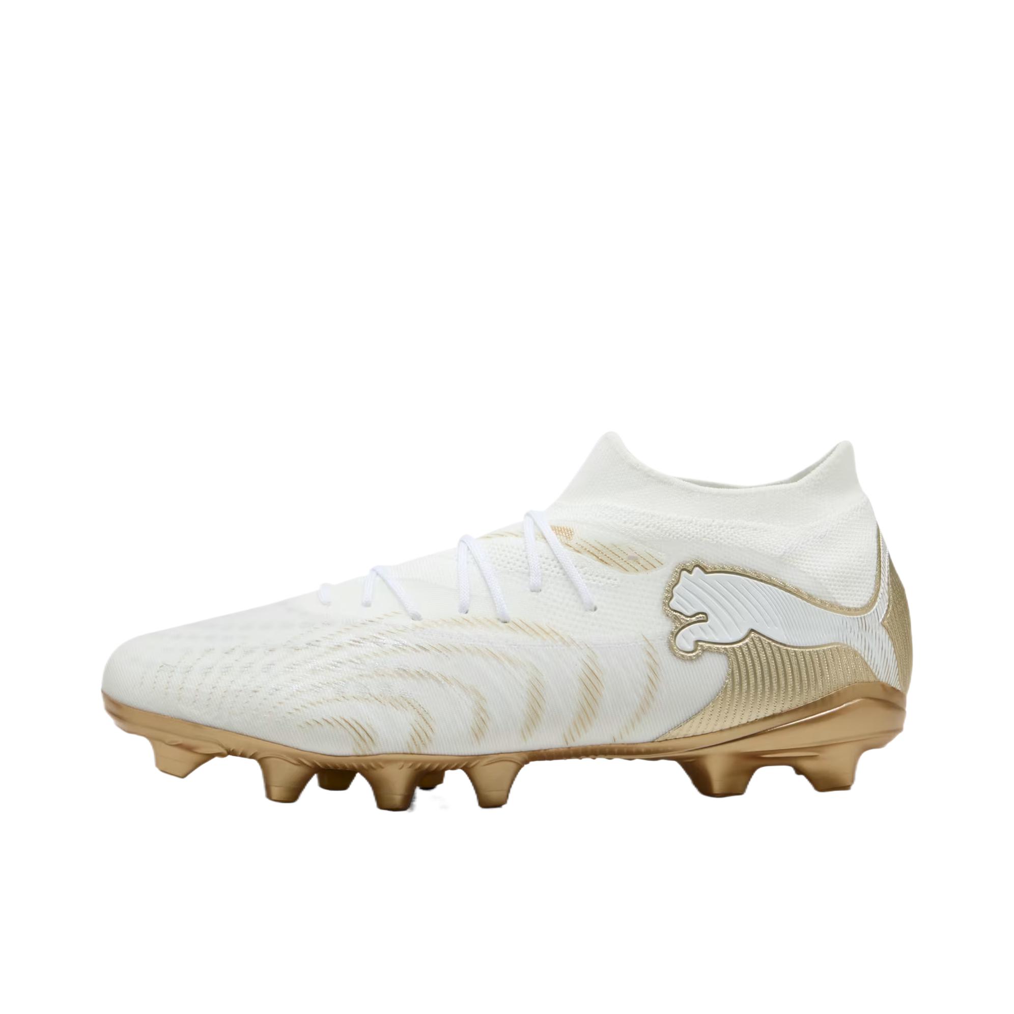 推荐商品：Puma/彪马 FUTURE 9 ULTIMATE AG 足球鞋 钉鞋 胶质短钉人造草坪系带 PUMA白色/金属金/PUMA黑色
