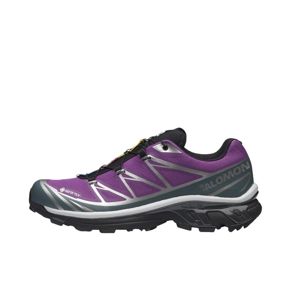 推荐商品：Salomon/萨洛蒙 XT-6 GTX 户外休闲鞋 防水包裹性支撑百搭厚底抽绳 紫色/银色