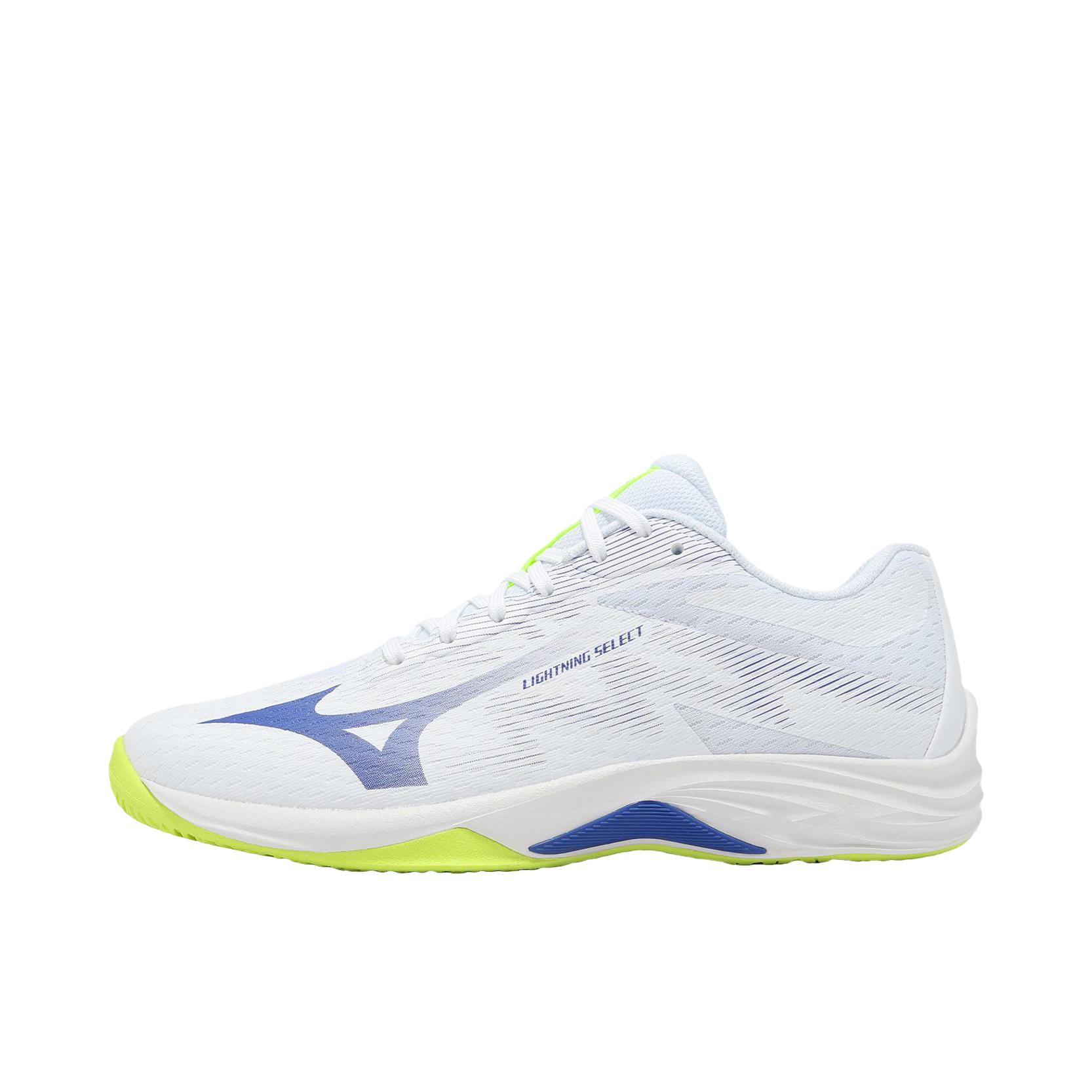 推荐商品：Mizuno/美津浓 Lightning Select 排球鞋 舒适百搭防滑耐磨支撑 白色/蓝色