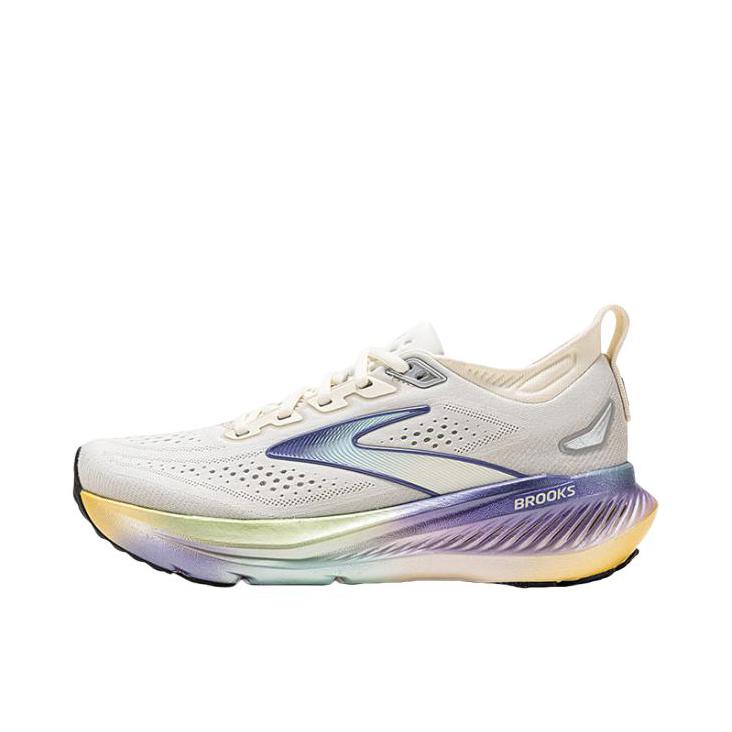 推荐商品：Brooks/布鲁克斯 Glycerin 甘油23 跑鞋 缓震时尚舒适耐磨支撑回弹圆头减震 女款/椰奶色/浅黄色/浅灰色/蓝色