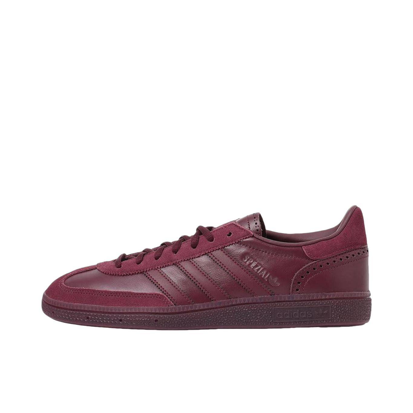 推荐商品：adidas Originals Handball Spezial 薄底鞋 T头鞋 德训鞋 板鞋 简约百搭复古轻便防滑耐磨贴合圆头耐穿 深红色