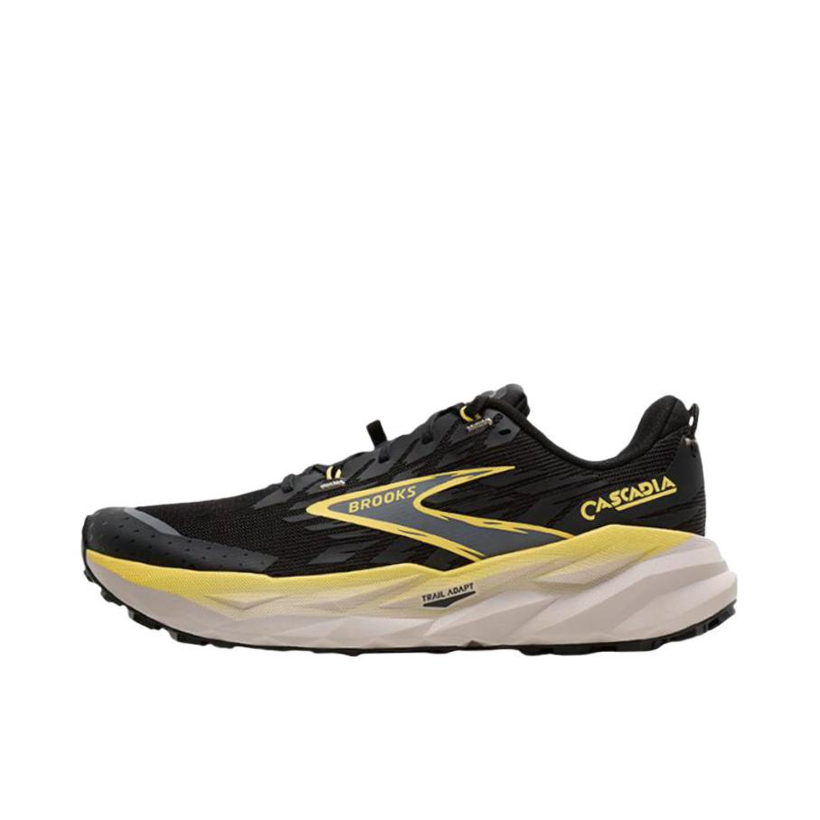 推荐商品：Brooks/布鲁克斯 Cascadia 山岩19 跑鞋 百搭圆头舒适 黑色