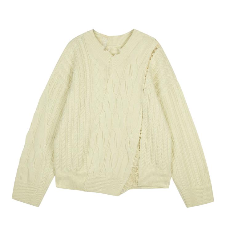 推荐商品：LESS 破洞套头长袖毛衣 女装 2N9311830 淡黄